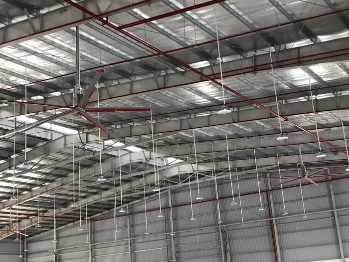 Hoàn thiện lắp đặt quạt trần công nghiệp cho nhà máy công ty GSK