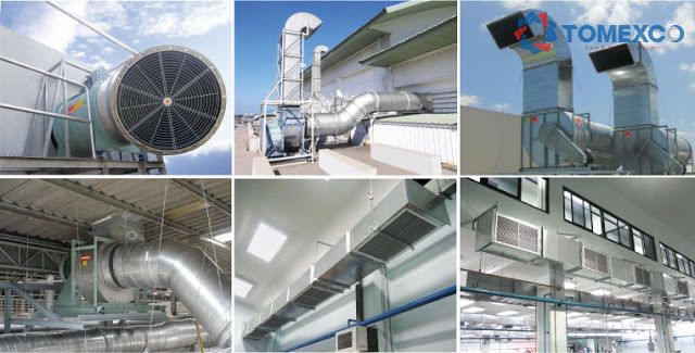 Các hình ảnh về lắp đặt hệ thống thông gió của Tomexco