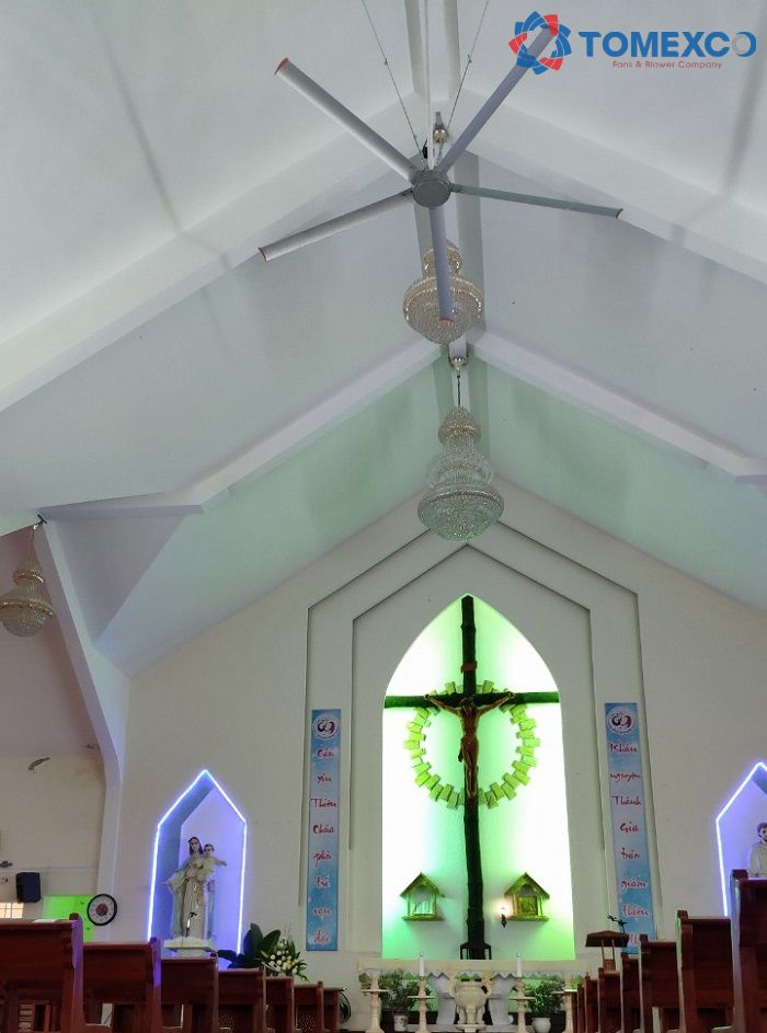 lắp đặt quạt trần HVLS cho nhà thờ