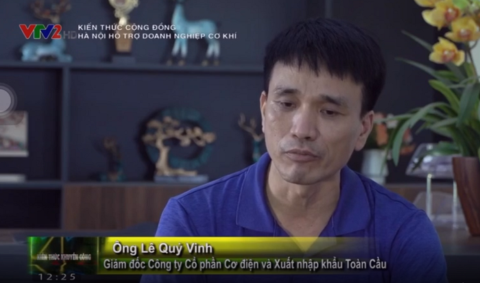 Ông Lê Quý Vinh - Giám đốc Công ty Cổ phần Cơ điện và Xuất nhập khẩu Toàn Cầu