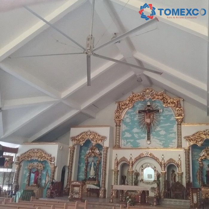 Ứng dụng lắp đặt quạt Tomexco trong nhà thờ