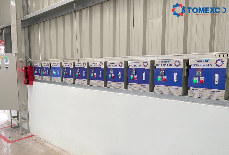 Tủ điều khiển được lắp đặt ở vị trí phù hợp để thuận tiện cho sử dụng