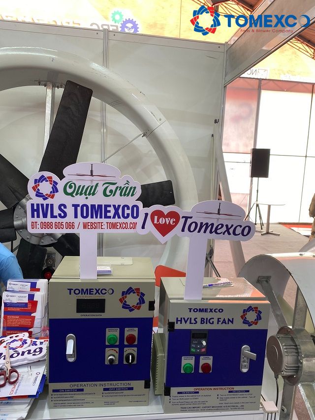 Những thiết bị tụ điện cho quạt trần công nghiệp cũng được trưng bày tại gian hàng