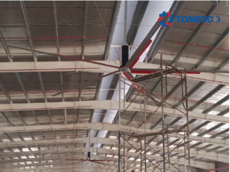 Dự án lắp đặt quạt HVLS tại Công ty cổ phần Cao Su Sao Vàng