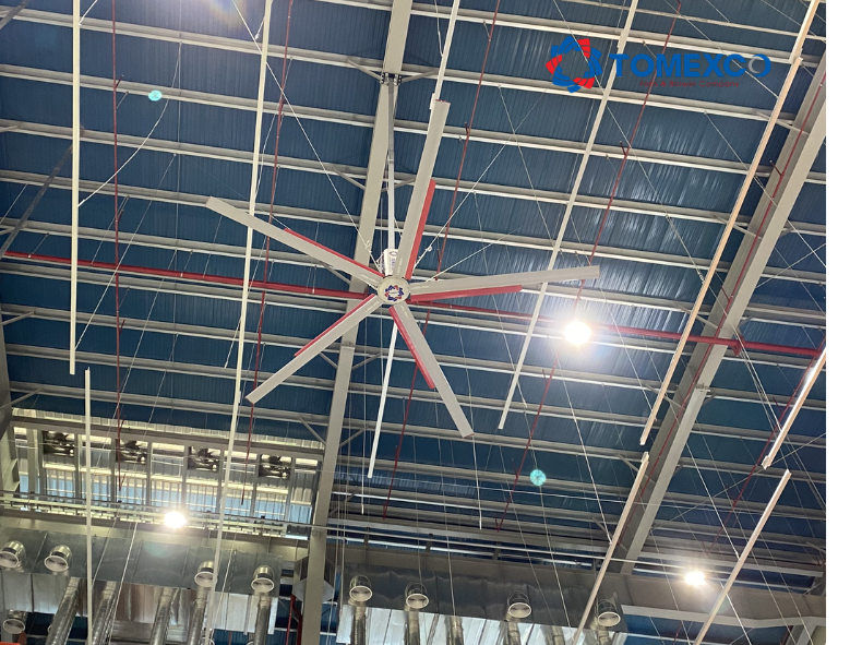 Quạt trần cánh dài cho nhà xưởng