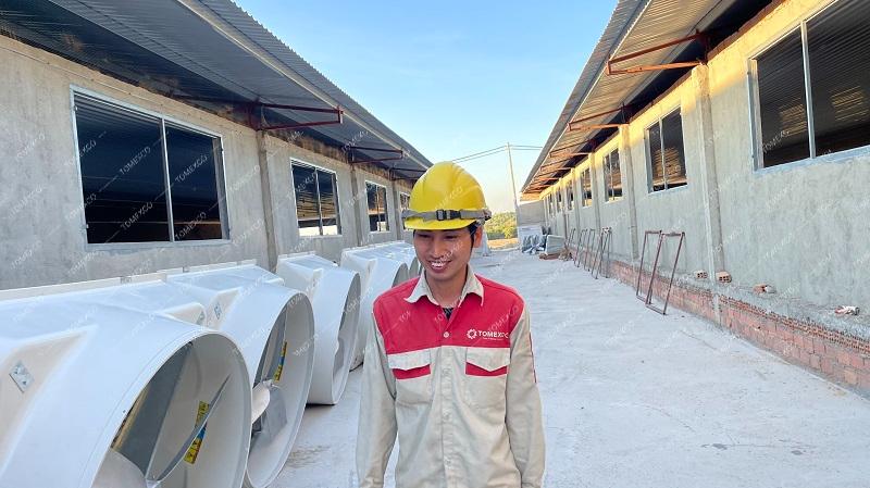 Hoàn thiện lắp đặt quạt thông gió trang trại heo Greenfeed