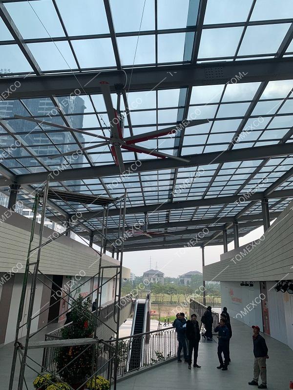 Bàn giao và lắp đặt 3 quạt trần HVLS 4500 cho KĐT Park City Hà Đông Hà Nội