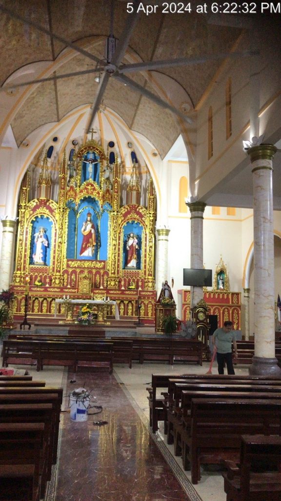 Tomexco tiến hành lắp đặt 1 quạt HVLS-7300 tại Giáo xứ Thất Sự Thái Bình