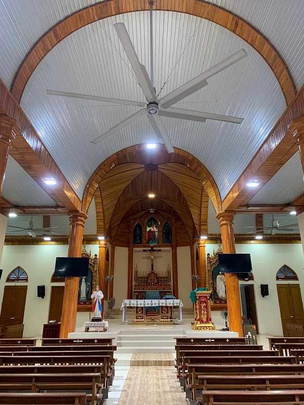 Công trình lắp đặt quạt trần HVLS tại Giáo xứ Tân Sơn – Hà Tĩnh