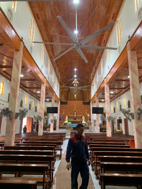 Công trình lắp đặt quạt trần HVLS tại Giáo họ Tân Thủy – Hà Tĩnh